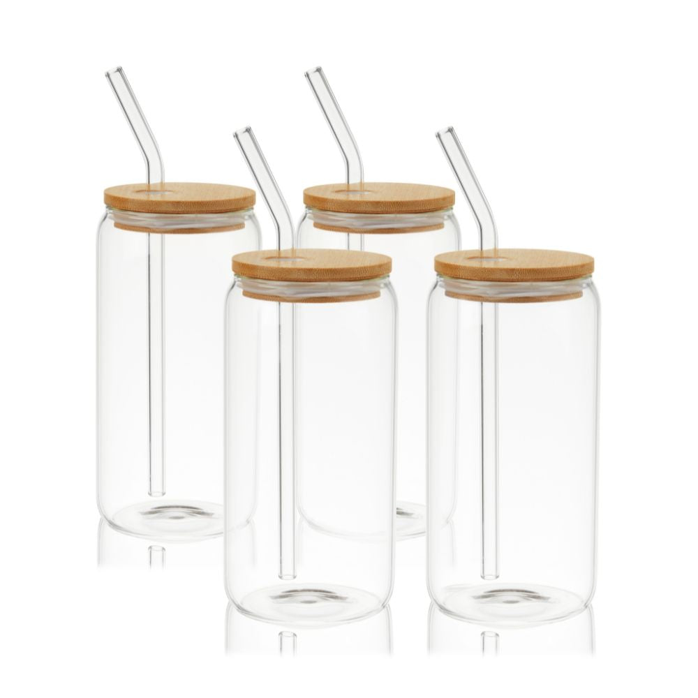 Glass and Bamboo To-Go Tumbler (4 Pack)