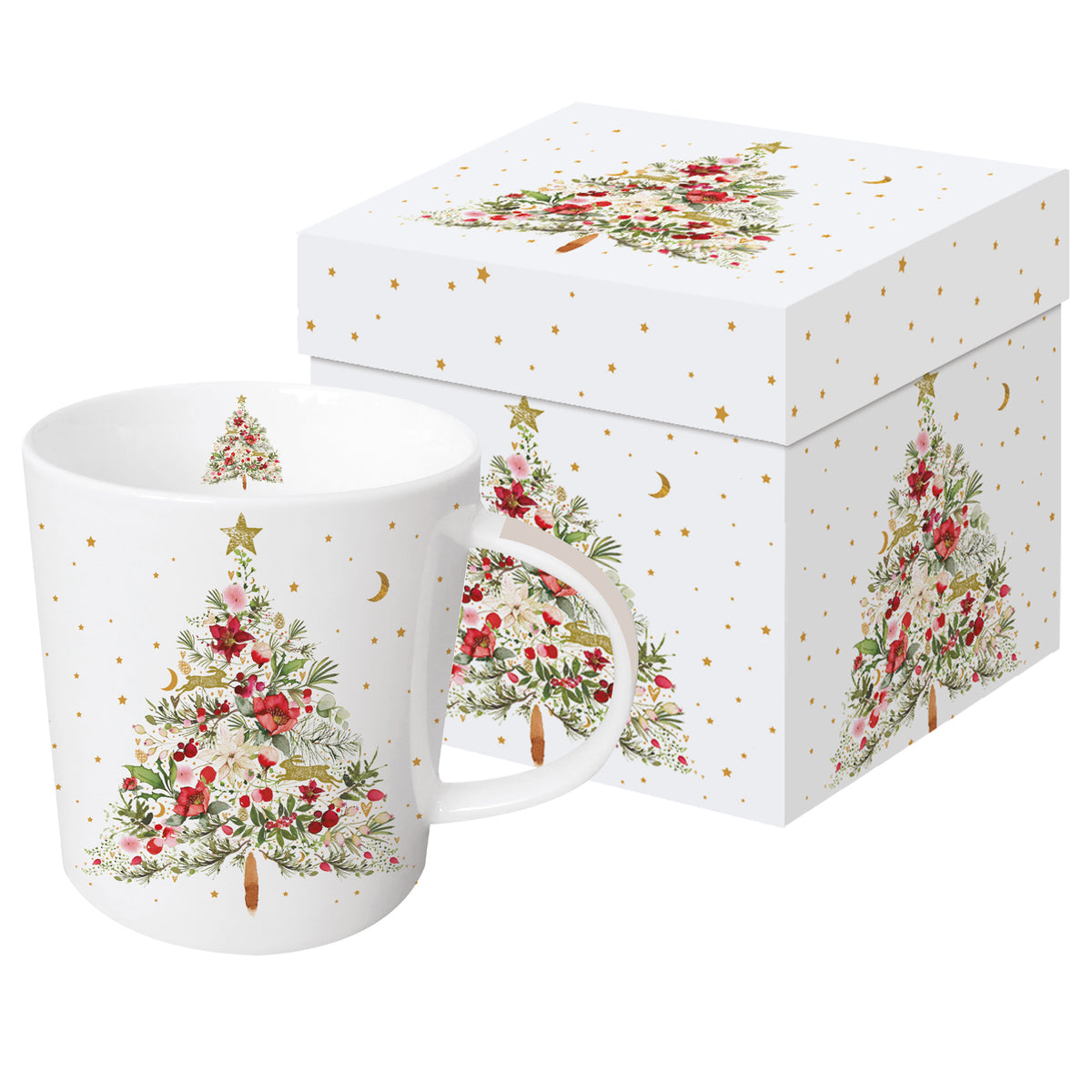 Flower Holiday Tree Boxed Mug