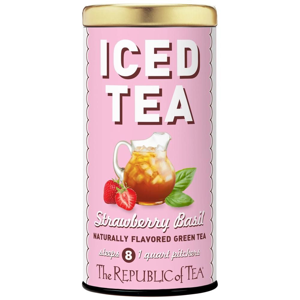 Strawberry Basil Green Tea Large Iced Tea Pouches – The Republic