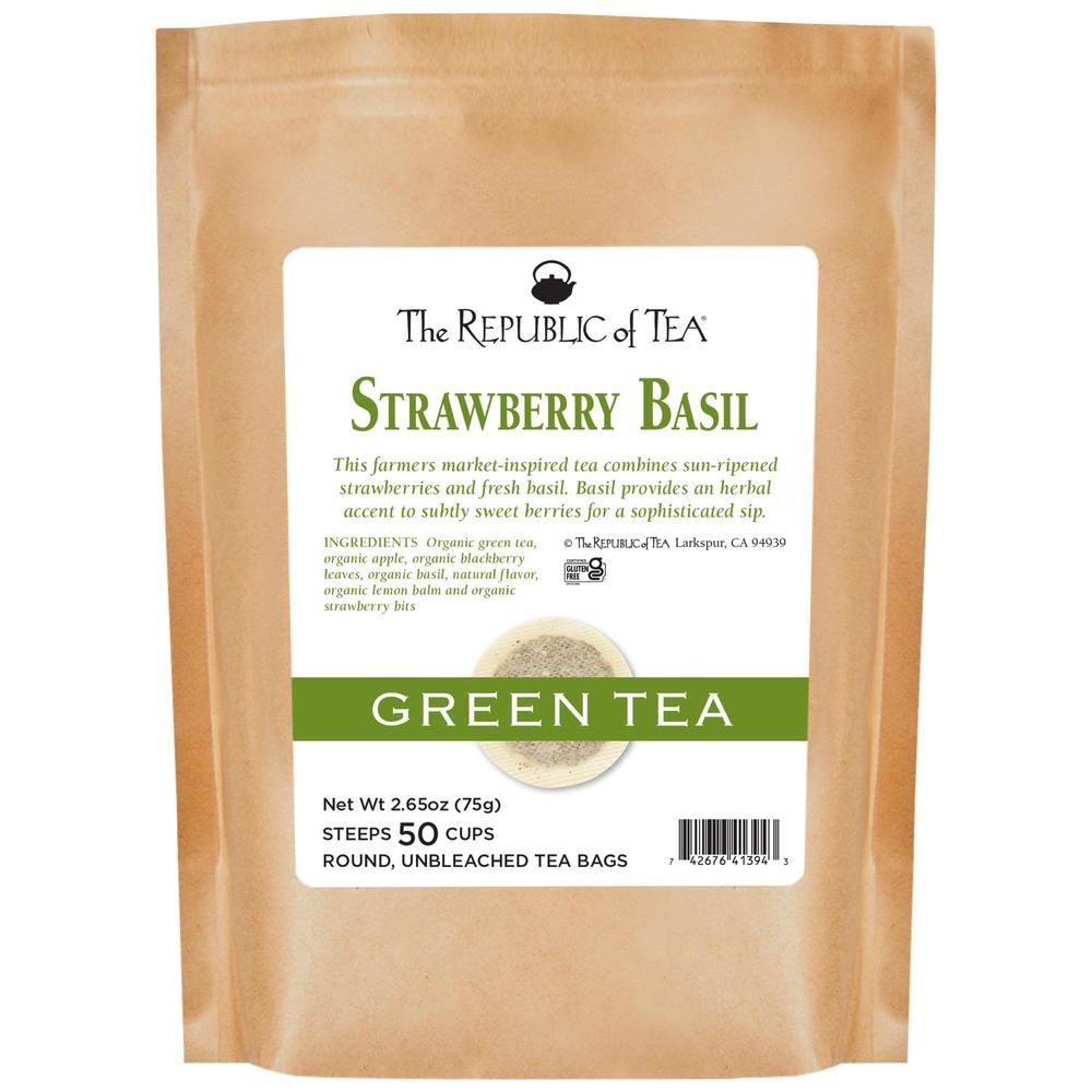 Strawberry Basil Green Tea Bags – The Republic of Tea