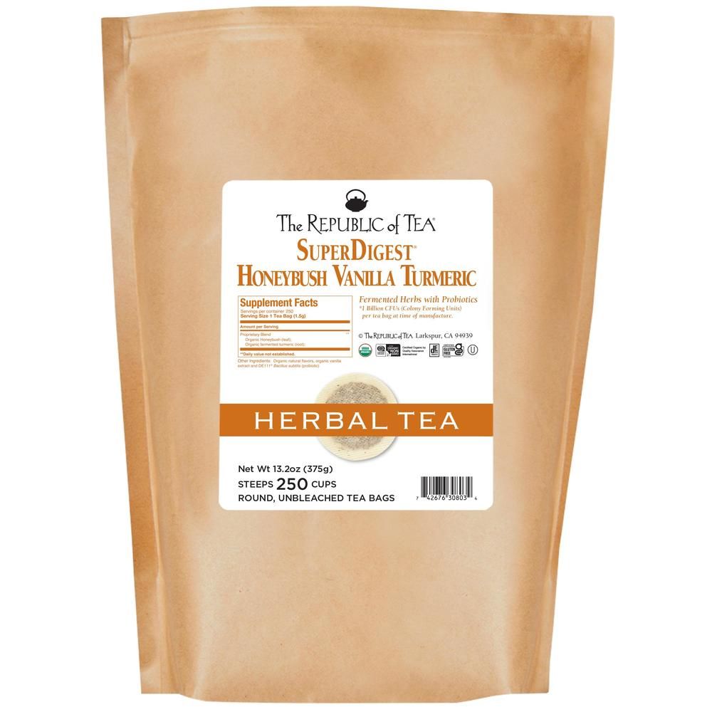 Organic SuperDigest Honeybush Vanilla And Turmeric Tea Bags
