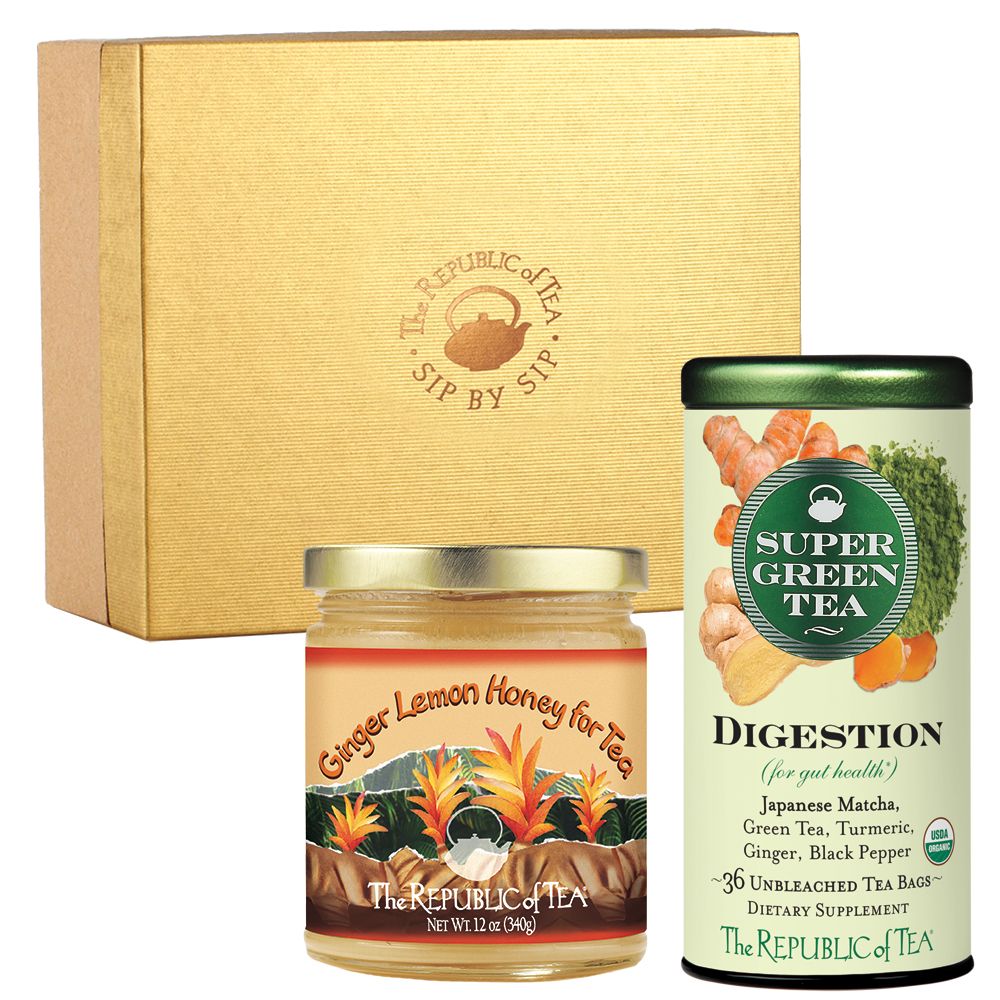 Ginger Lemon Honey for Tea & SuperGreen Digestion Gift – The
