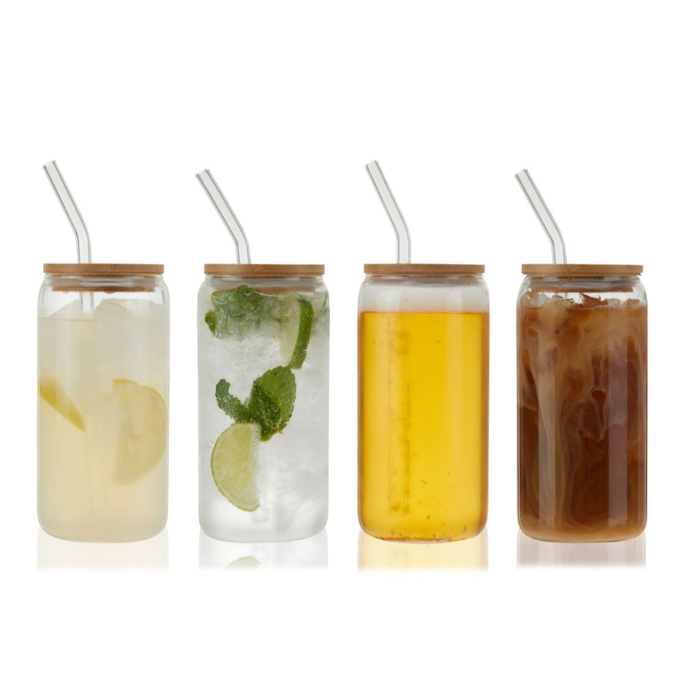 Glass and Bamboo To-Go Tumbler (4 Pack)