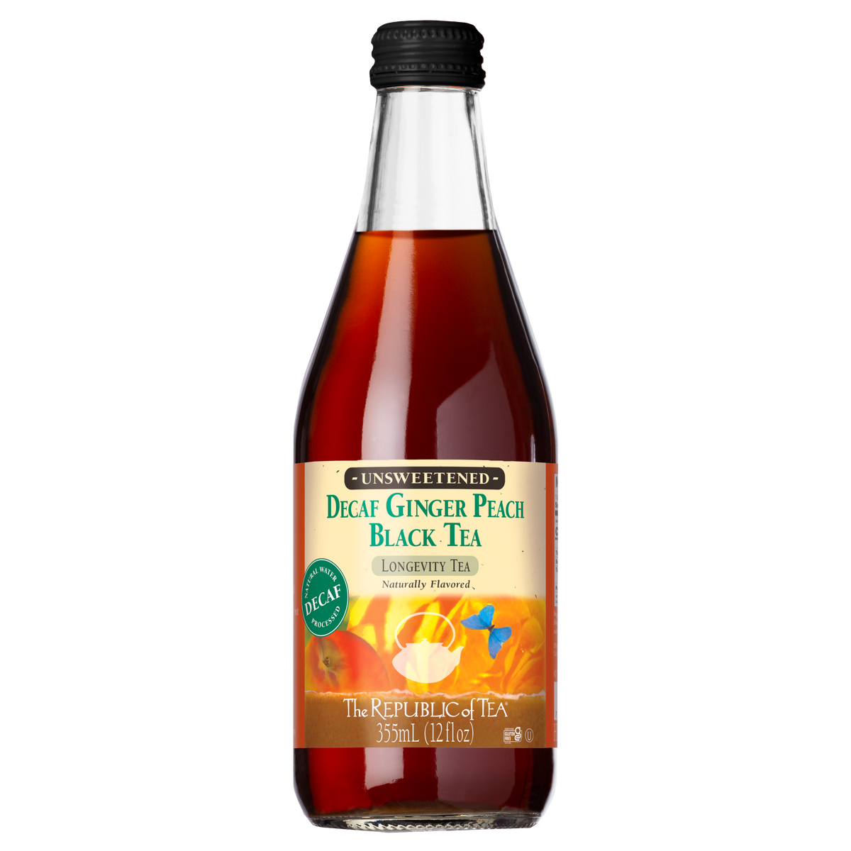 Decaf Ginger Peach Black Iced Tea - 12 oz