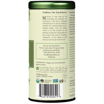 Organic Double Green® Matcha Tea Bags