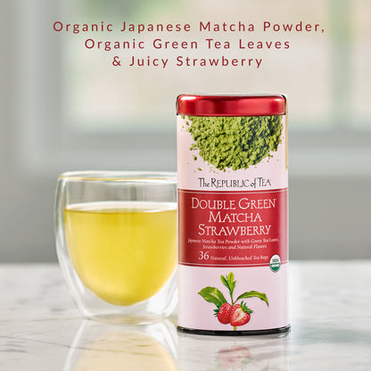 Organic Double Green® Matcha Strawberry Tea Bags