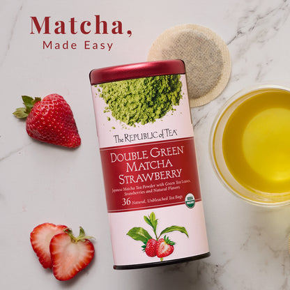 Organic Double Green® Matcha Strawberry Tea Bags