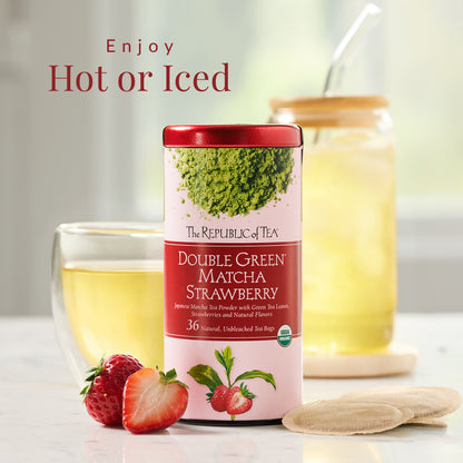 Organic Double Green® Matcha Strawberry Tea Bags