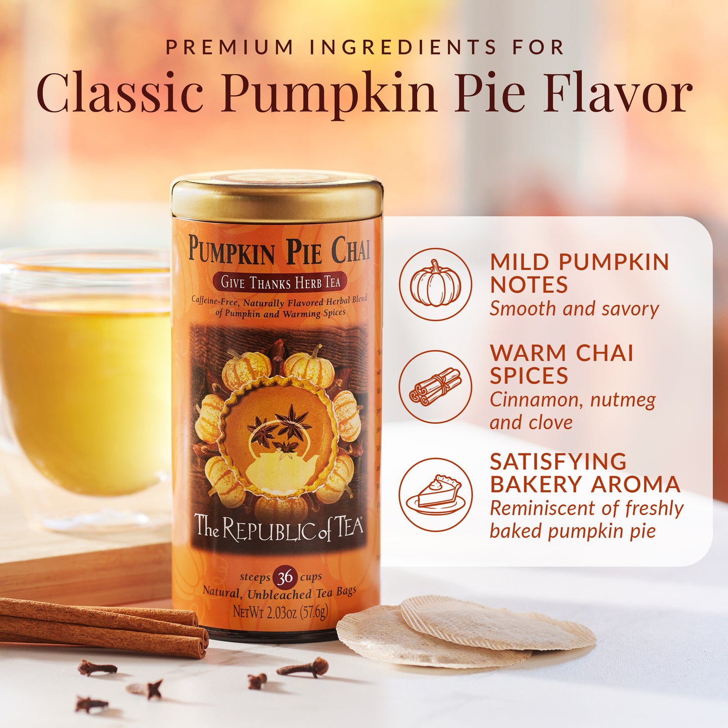 Pumpkin Pie Chai Herbal Tea Bags