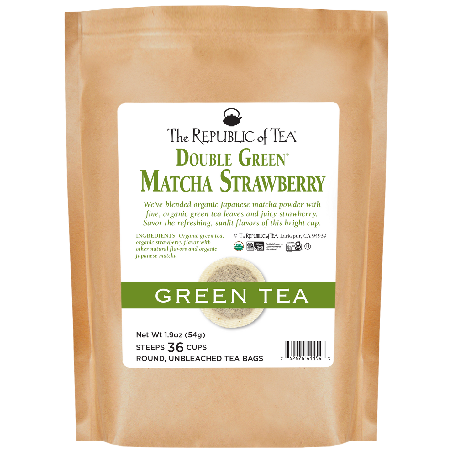 Organic Double Green® Matcha Strawberry Tea Bags