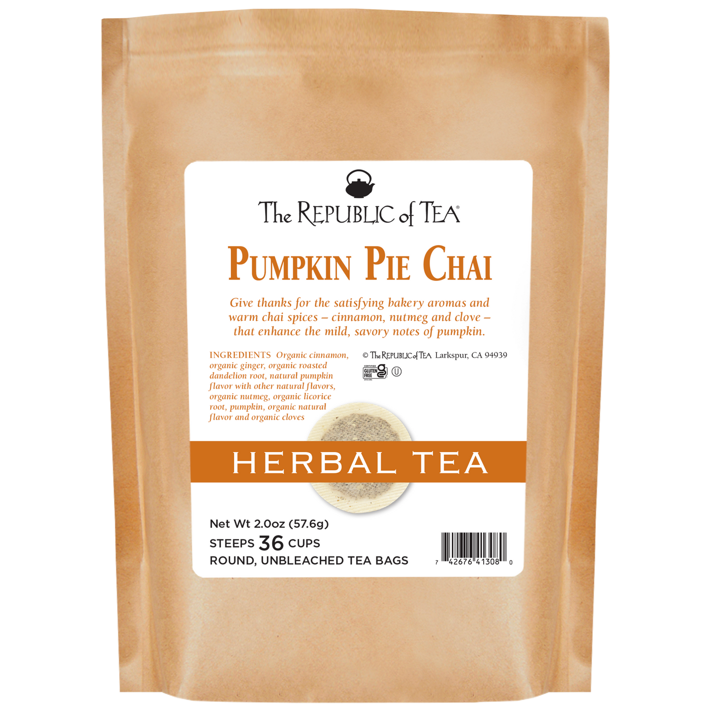 Pumpkin Pie Chai Herbal Tea Bags