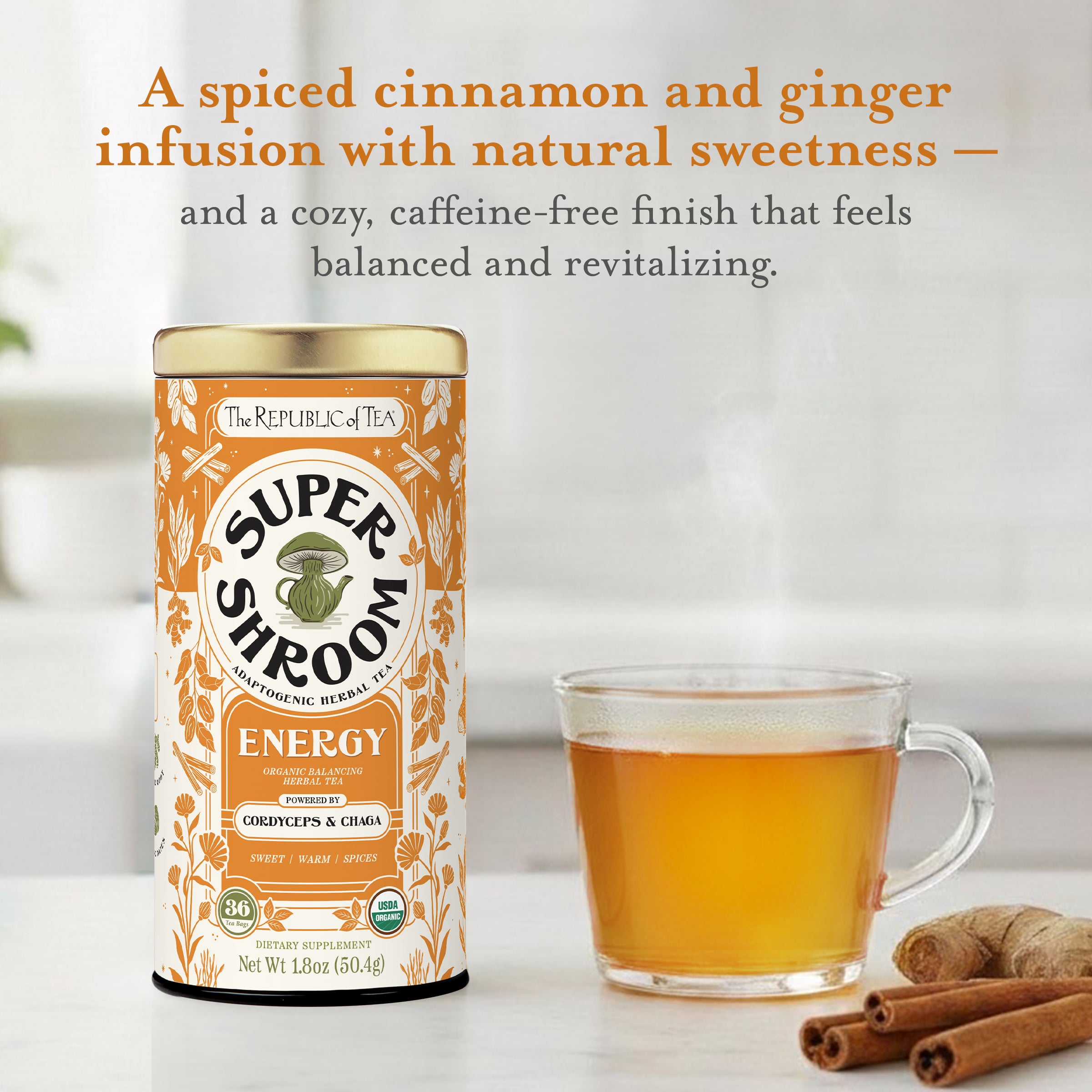 Organic Energy SuperShroom Herbal Tea – The Republic of Tea