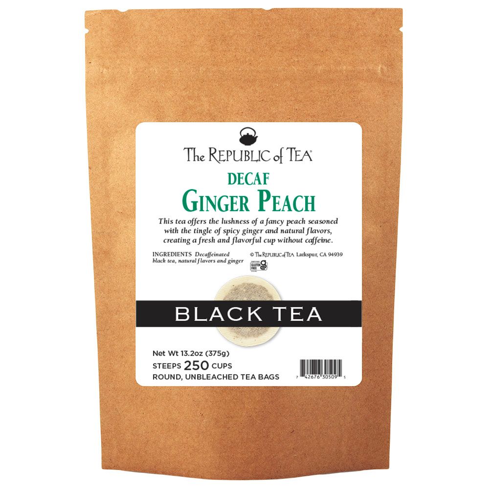 Decaf Ginger Peach Black Tea Bags – The Republic of Tea