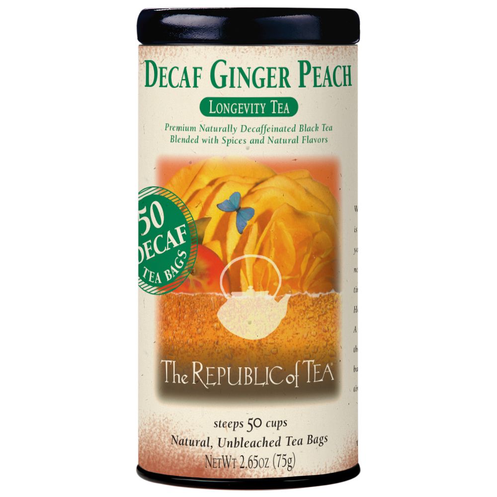 Decaf Ginger Peach Black Tea Bags – The Republic of Tea