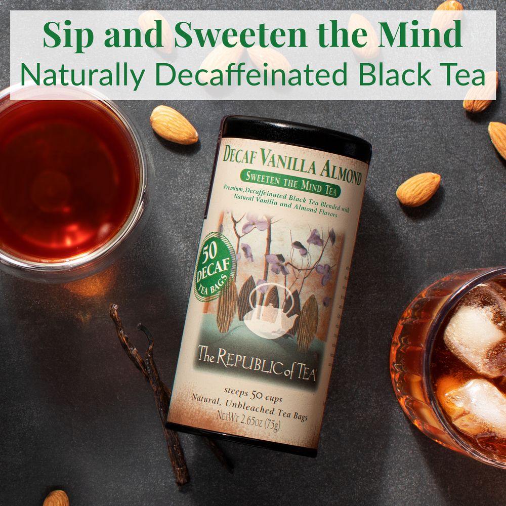 Decaf Vanilla Almond Black Tea Bags – The Republic of Tea