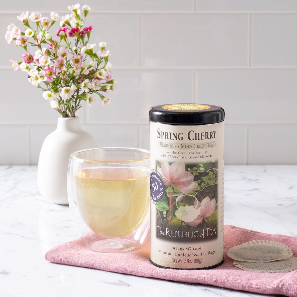 Spring Cherry Green Tea Bags