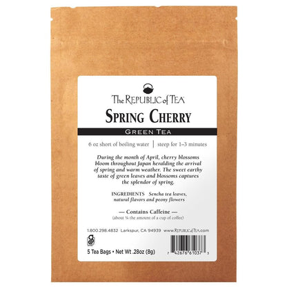 Spring Cherry Green Tea Bags