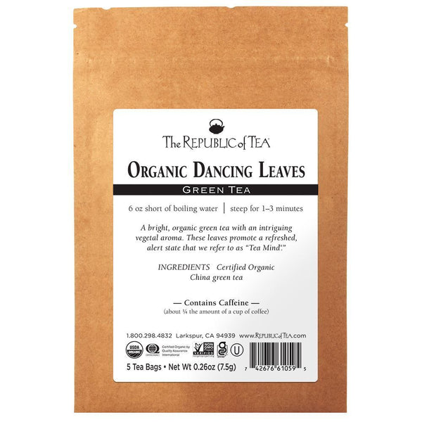 Organic Dancing Leaves Green Tea Bags - 5 Tea Bag Sample – The Republic ...