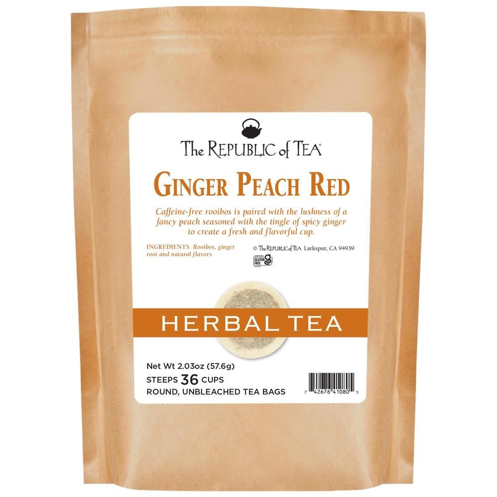 Red Tea Pg Ginger Peach Red Tea Bags – The Republic of Tea