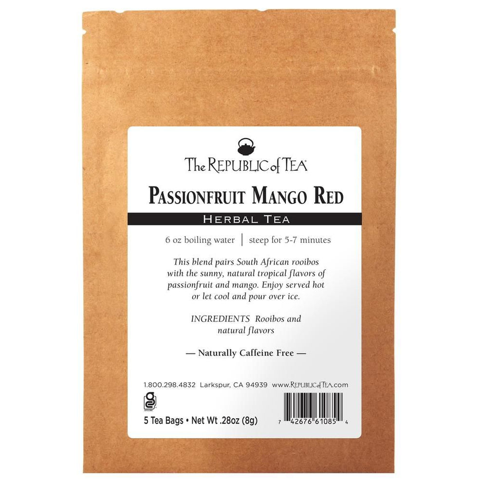Passionfruit Mango Red Tea Bags - 5 Tea Bag Sample – The Republic of Tea