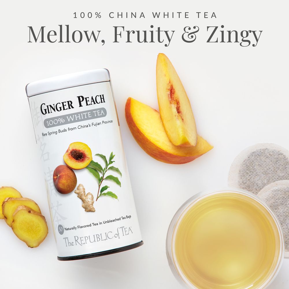 Ginger Peach 100% White Tea Bags