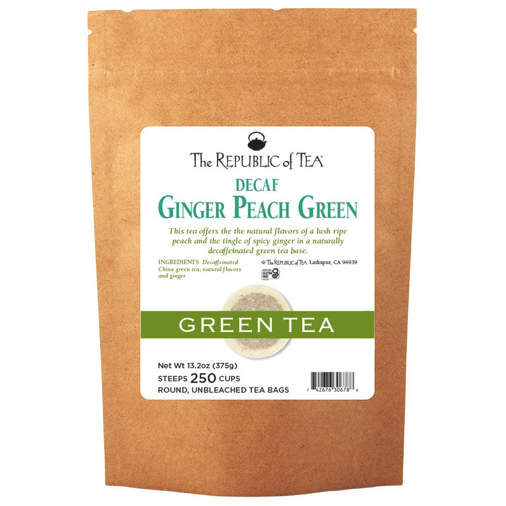 Decaf Ginger Peach Green Tea Bags