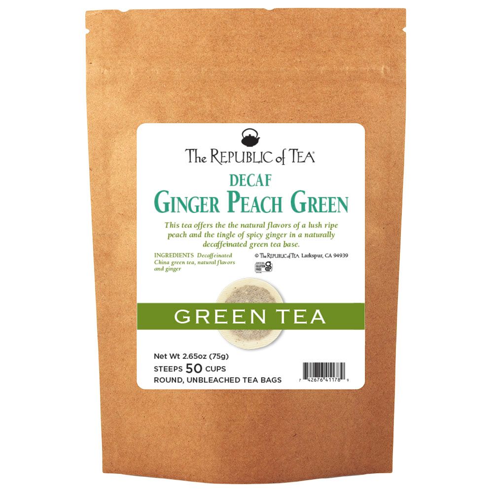 Decaf Ginger Peach Green Tea Bags