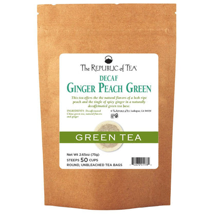 Decaf Ginger Peach Green Tea Bags