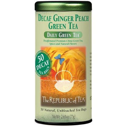 Decaf Ginger Peach Green Tea Bags