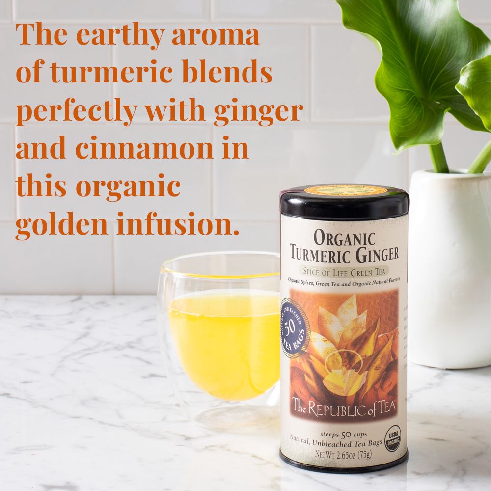 Organic Turmeric Ginger Green Tea Bags