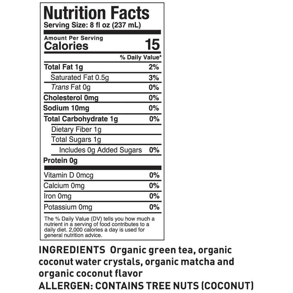 Organic Matcha Coconut Water Iced Tea Pouches