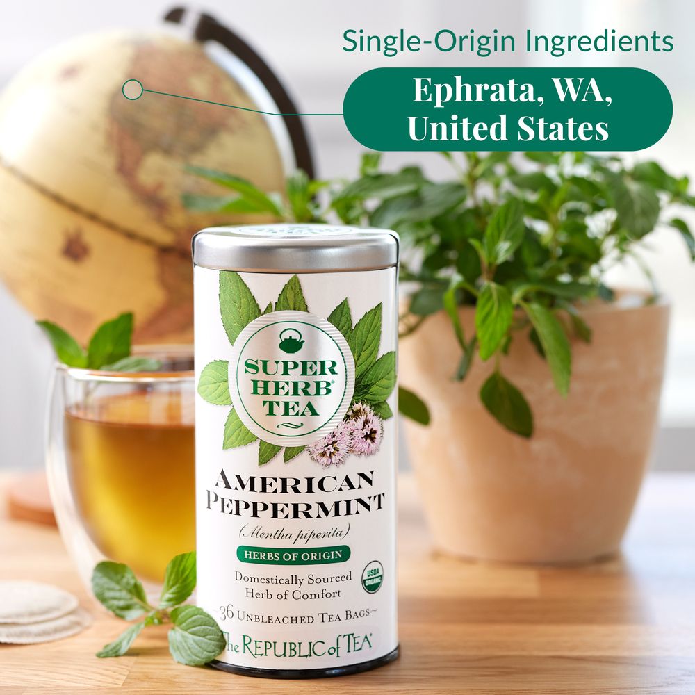 Organic American Peppermint SuperHerb® Herbs Of Origin Tea Bags