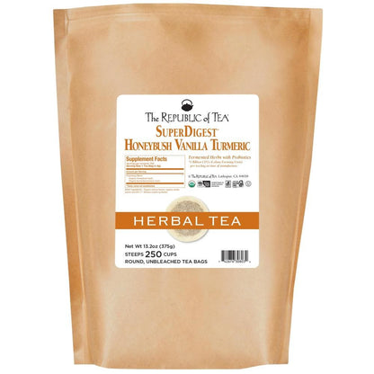 Organic SuperDigest Honeybush Vanilla And Turmeric Tea Bags
