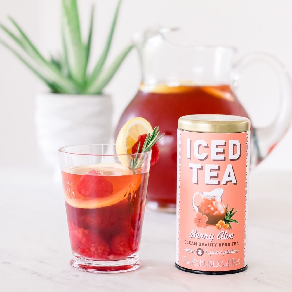 aloe vera green tea Beautifying Botanicals® Berry Aloe Iced Tea Bags – The Republic of Tea