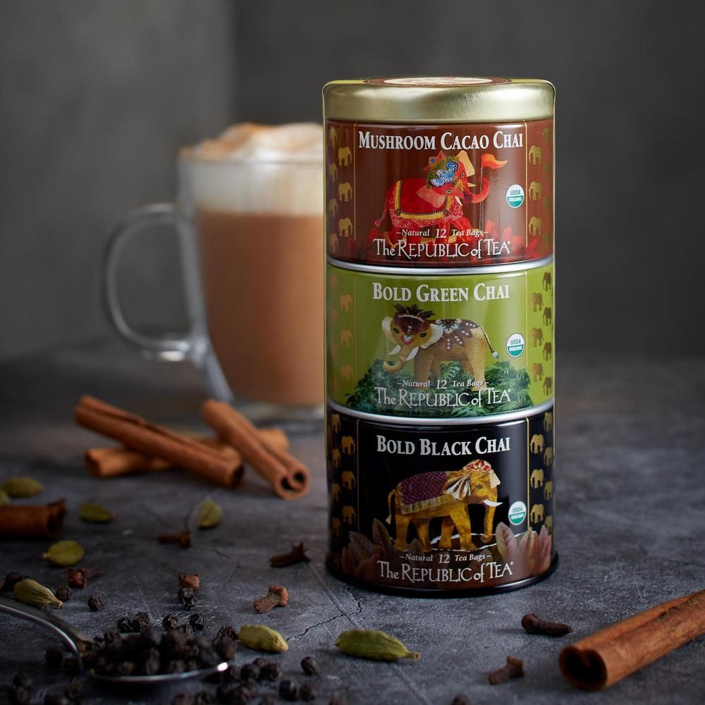 ARYA TEA スティックタイプ 30包入り　4箱 Chai Stackable Tin – The Republic of Tea