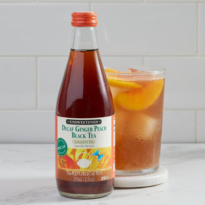 Decaf Ginger Peach Black Iced Tea - 12 oz