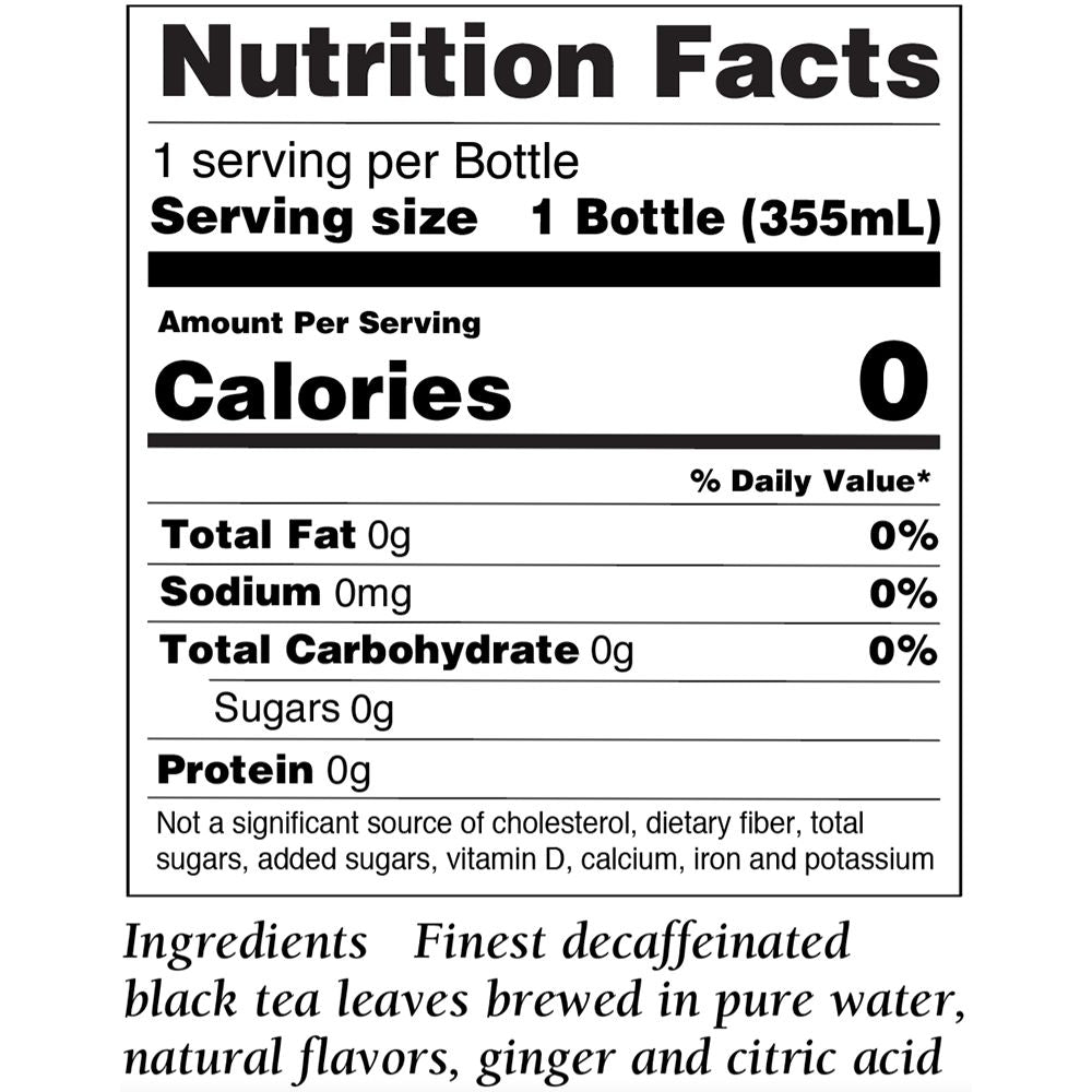 Decaf Ginger Peach Black Iced Tea - 12 oz