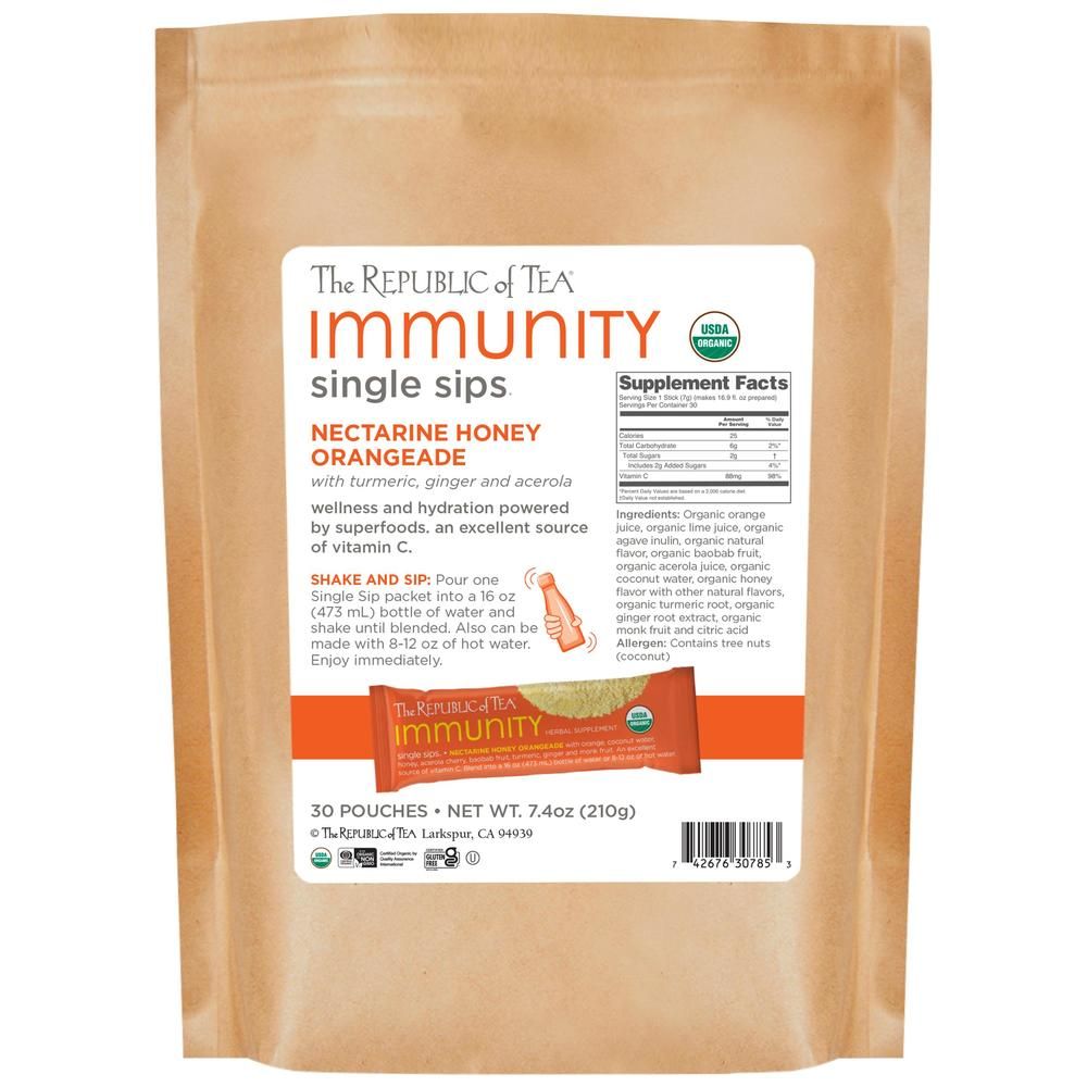 Immunity Nectarine Honey Orangeade Single Sips®