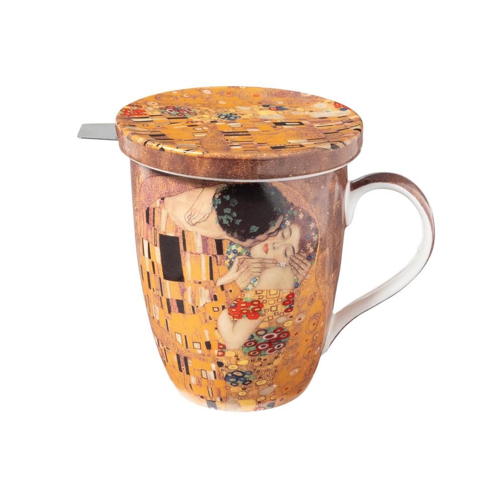Klimt The Kiss Tea Boxed Mug with Infuser and Lid