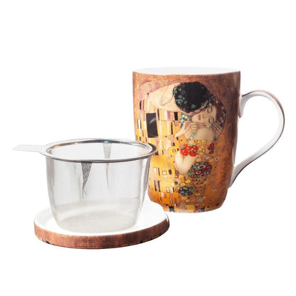 Klimt The Kiss Tea Boxed Mug with Infuser and Lid
