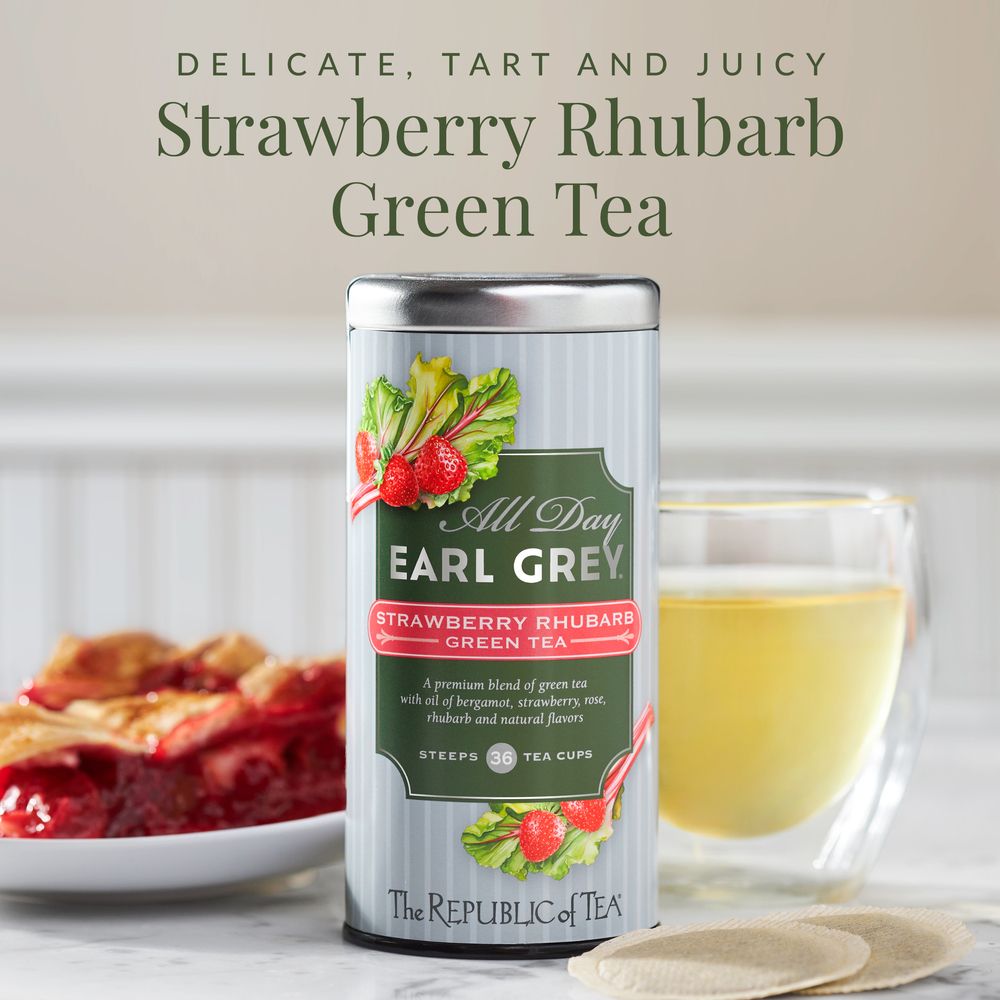 All Day Earl Grey® Strawberry Rhubarb Green Tea – The Republic of Tea