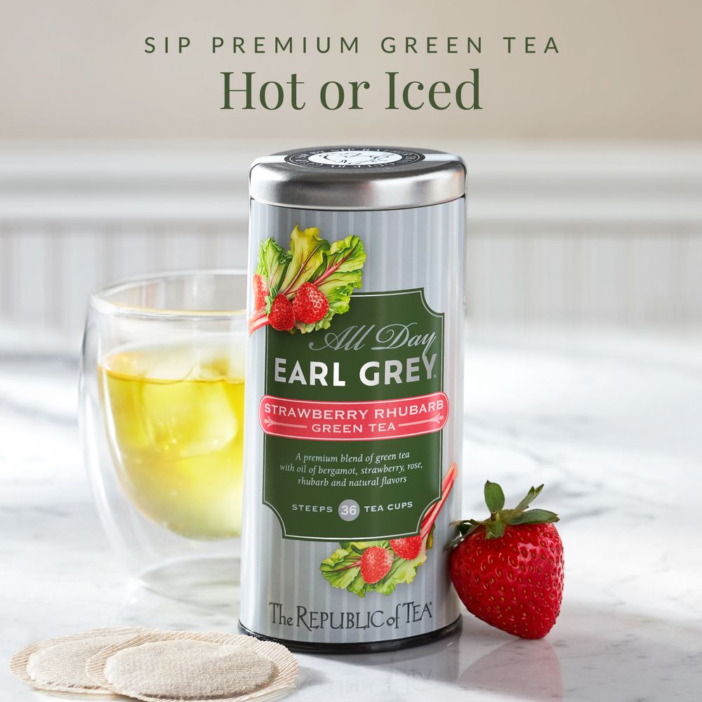 All Day Earl Grey® Strawberry Rhubarb Green Tea – The Republic of Tea