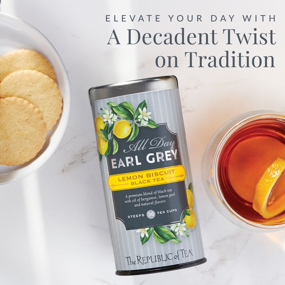 All Day Earl Grey® Lemon Biscuit Black Tea – The Republic of Tea